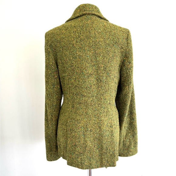 Moda International Olive/ Multi Pea Coat sz 6 Y2K vintage retro - Picture 8 of 14